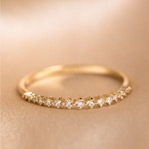 Solid gold diamond sparkle ring local eclectic size 11